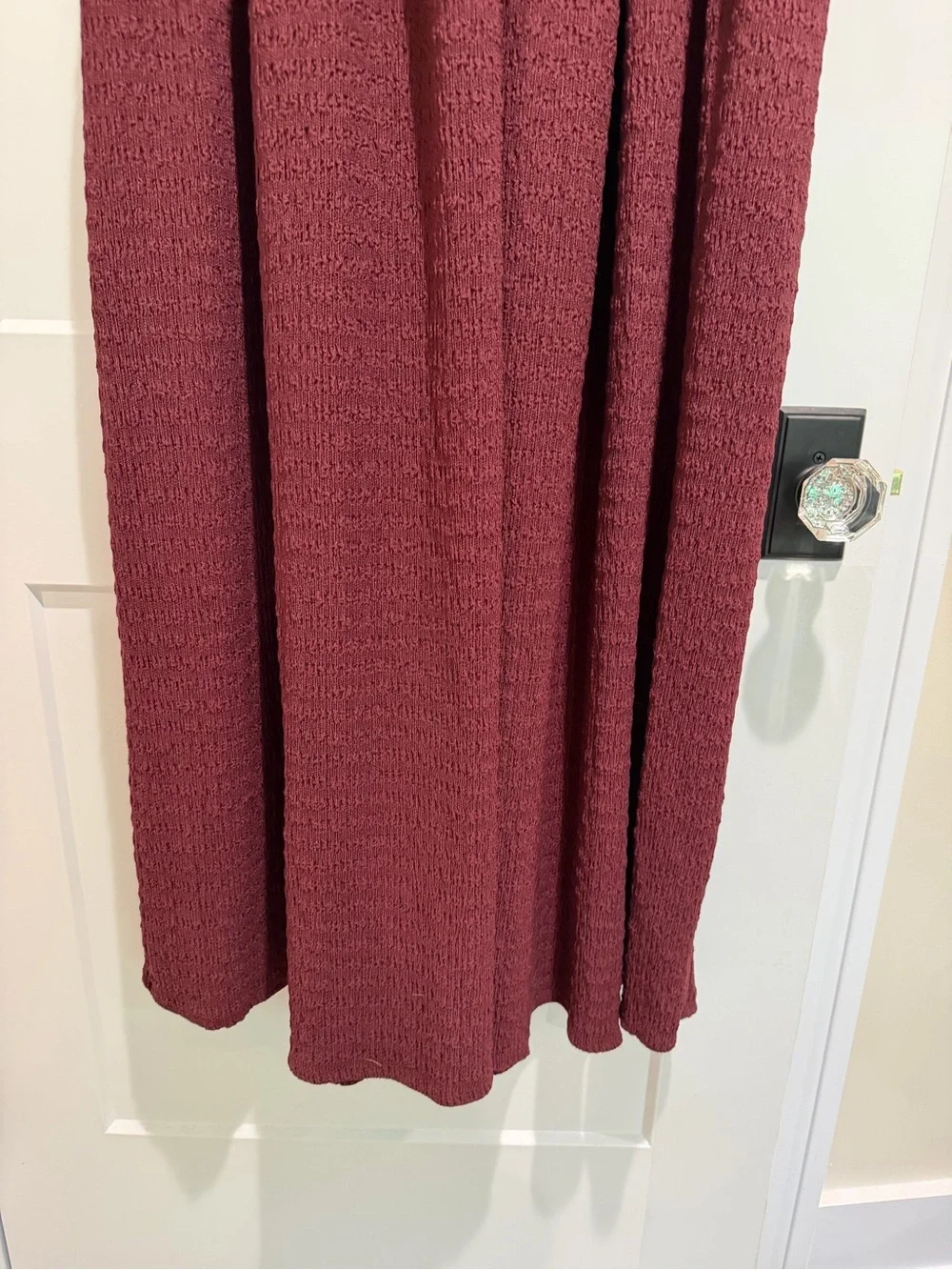 Free People Burgundy Tiered Maxi Dress with Lace-Up Back Size Medium